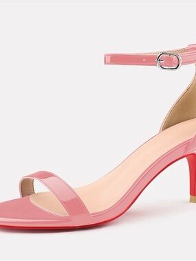 Patent Leather Pink Ankle-Strap Heels